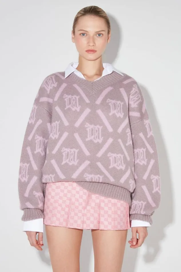 M Argyle Knit Smokey Pink Women MISBHV Knitwear