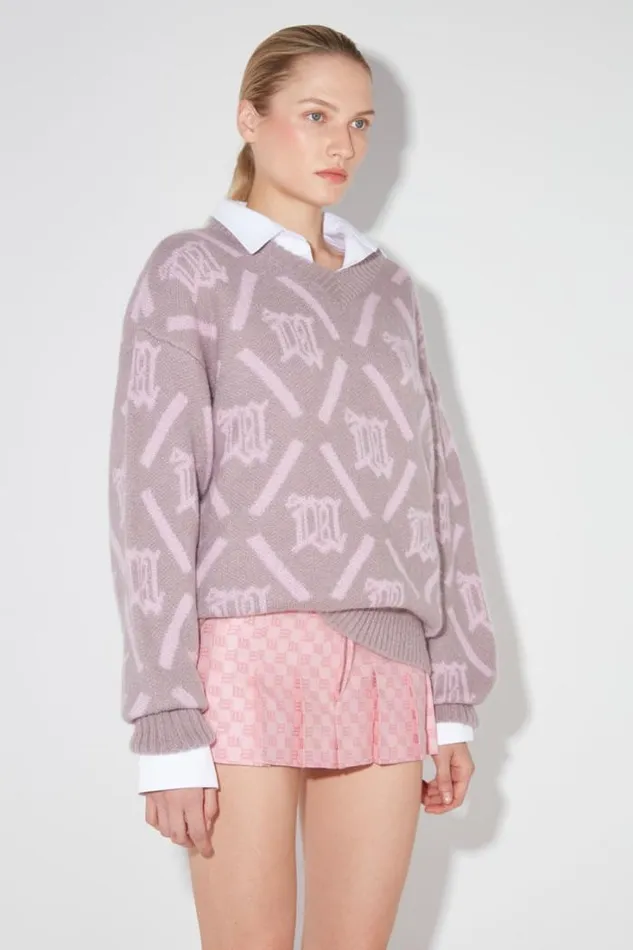 M Argyle Knit Smokey Pink Women MISBHV Knitwear