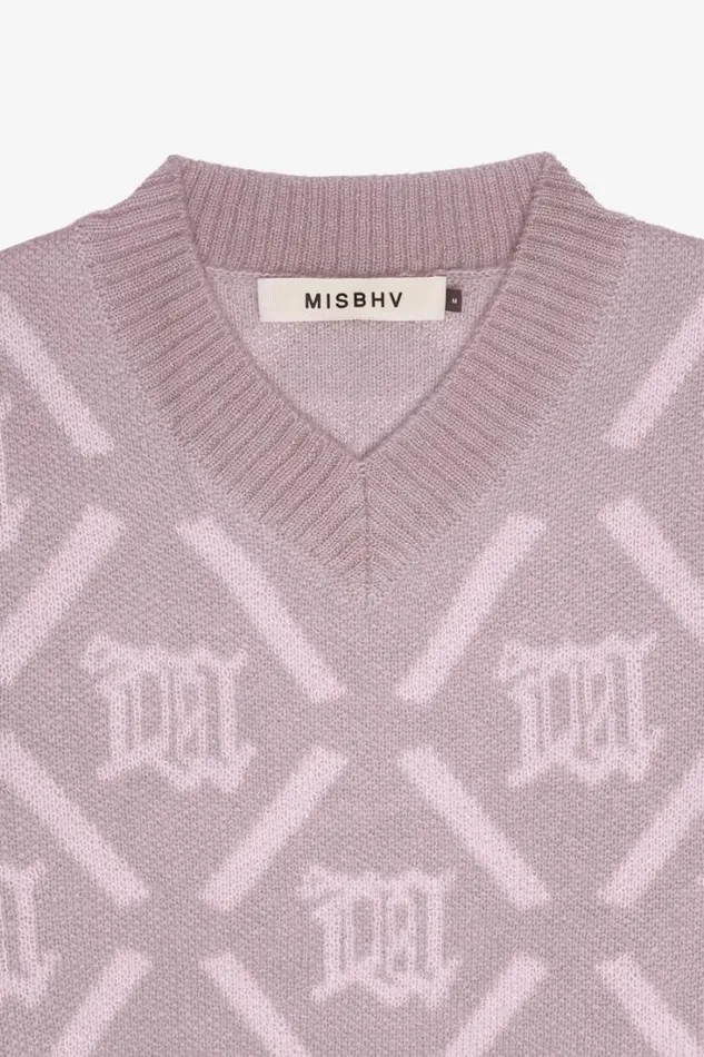M Argyle Knit Smokey Pink Women MISBHV Knitwear