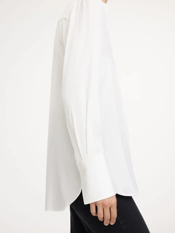 Mabillon Silk Shirt Soft White Women By Malene Birger Tops and Blouses