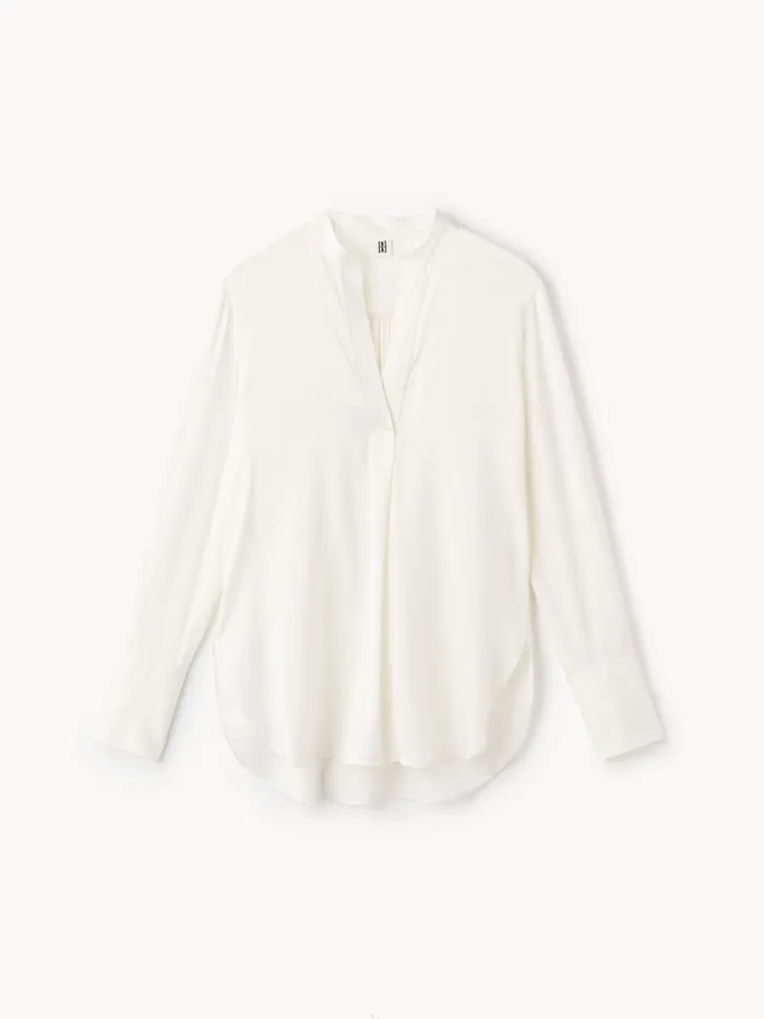 Mabillon Silk Shirt Soft White Women By Malene Birger Tops and Blouses