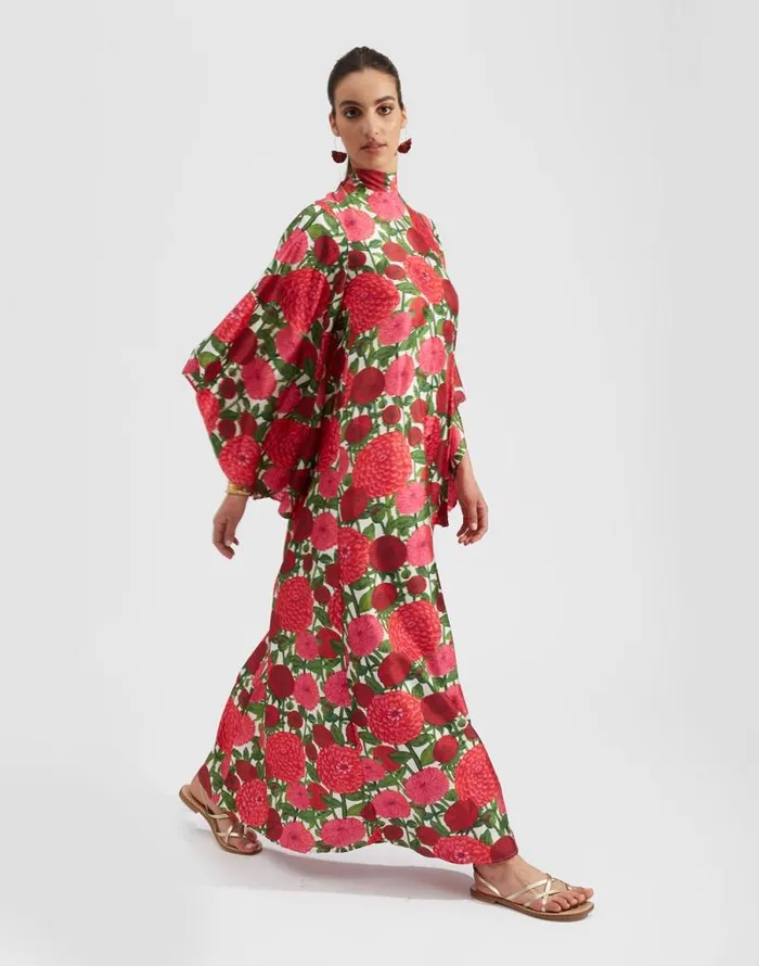 Magnifico Dress Pink Dahlias Women La Double J Dresses Magnifico Dress Pink Dahlias Women La Double J Dresses