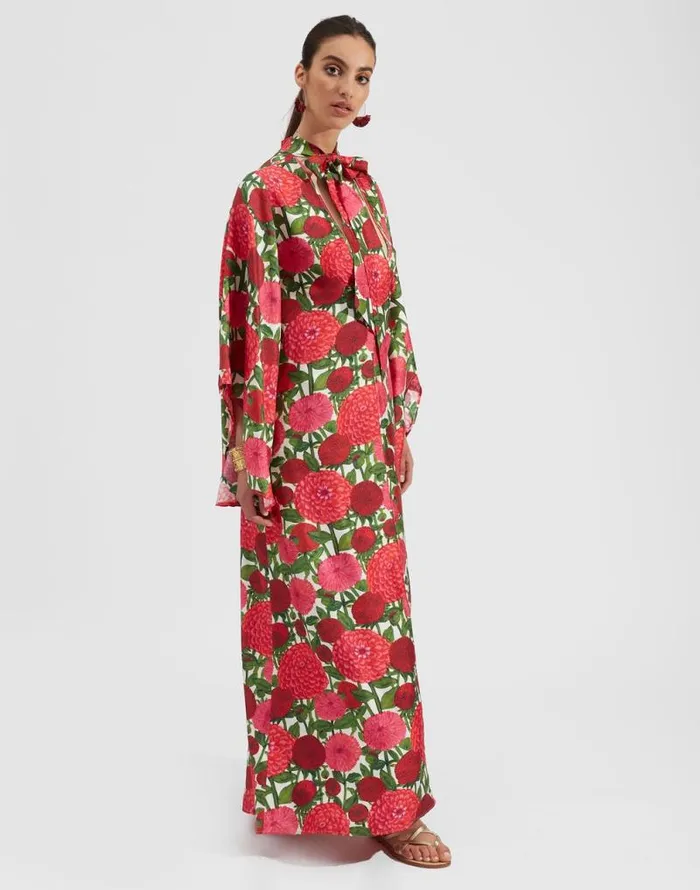 Magnifico Dress Pink Dahlias Women La Double J Dresses Magnifico Dress Pink Dahlias Women La Double J Dresses