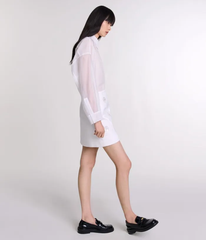 Maje Beaded Satin Floral Skirt Women Skirts and Shorts