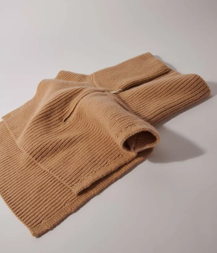 Maje Cashmerewool Zipup Neck Warmer Women Scarves and Ponchos