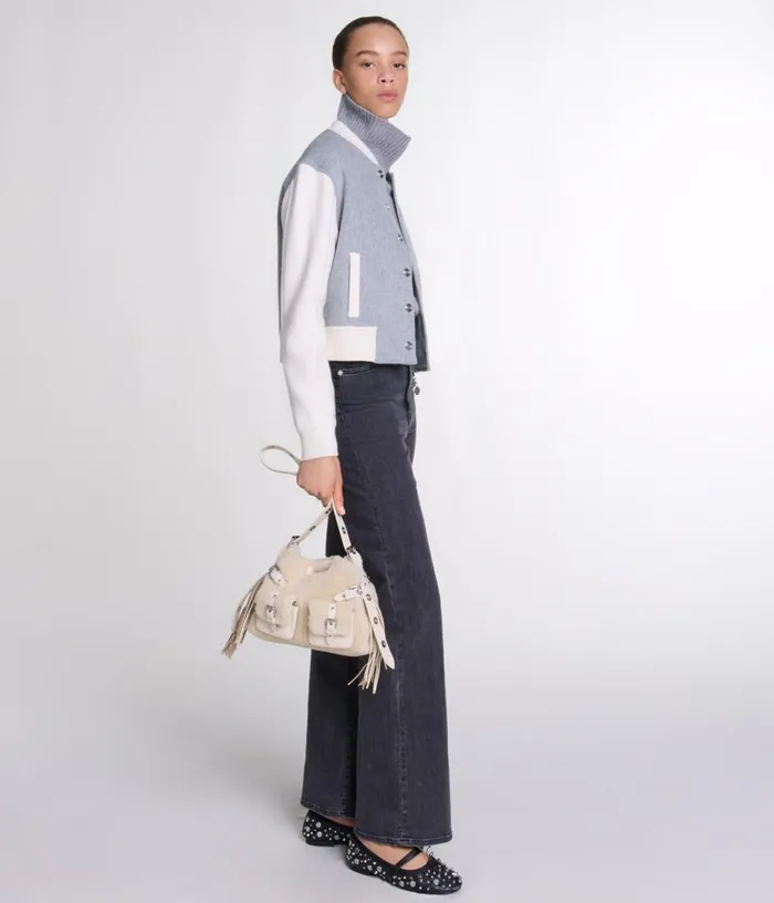 Maje Clover Embroidery Bomber Women Sweaters and Cardigans
