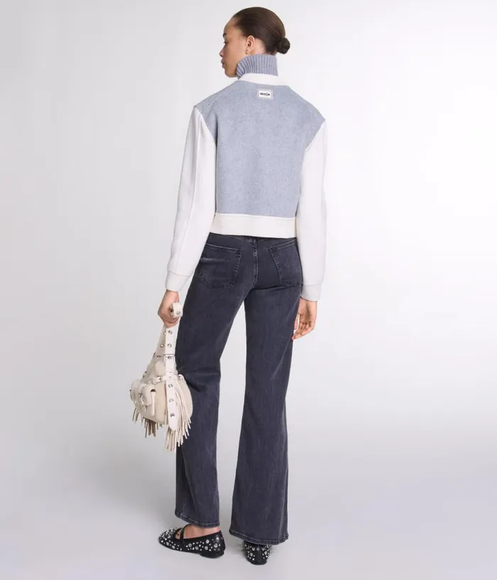 Maje Clover Embroidery Bomber Women Sweaters and Cardigans