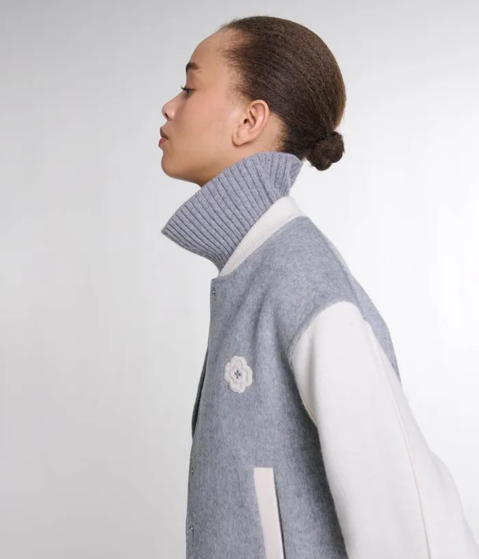 Maje Clover Embroidery Bomber Women Sweaters and Cardigans