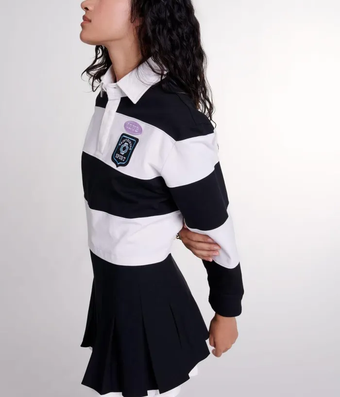 Maje Dualmaterial Pleated Skort Women Skirts and Shorts