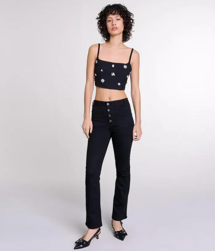 Maje Jeans With Pockets Flared At The Bottom Women Pants and Jeans