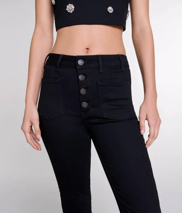 Maje Jeans With Pockets Flared At The Bottom Women Pants and Jeans