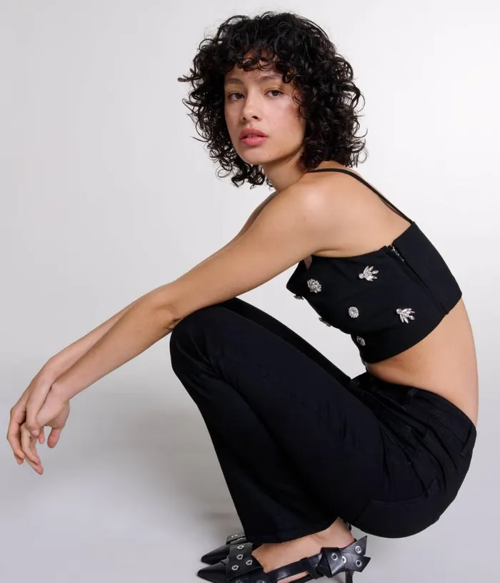 Maje Jeans With Pockets Flared At The Bottom Women Pants and Jeans
