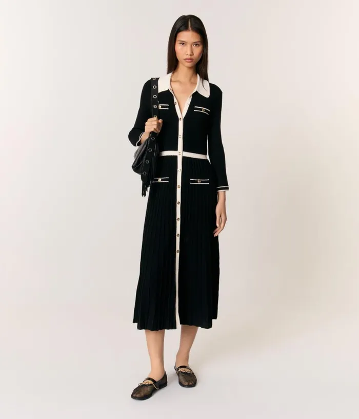 Maje Knit Maxi Dress Women Dresses
