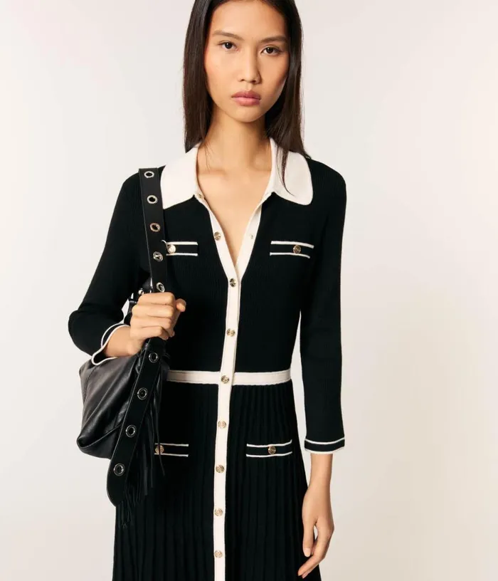 Maje Knit Maxi Dress Women Dresses