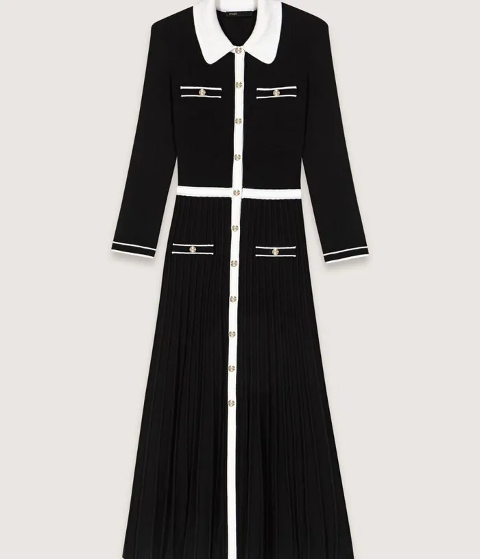 Maje Knit Maxi Dress Women Dresses
