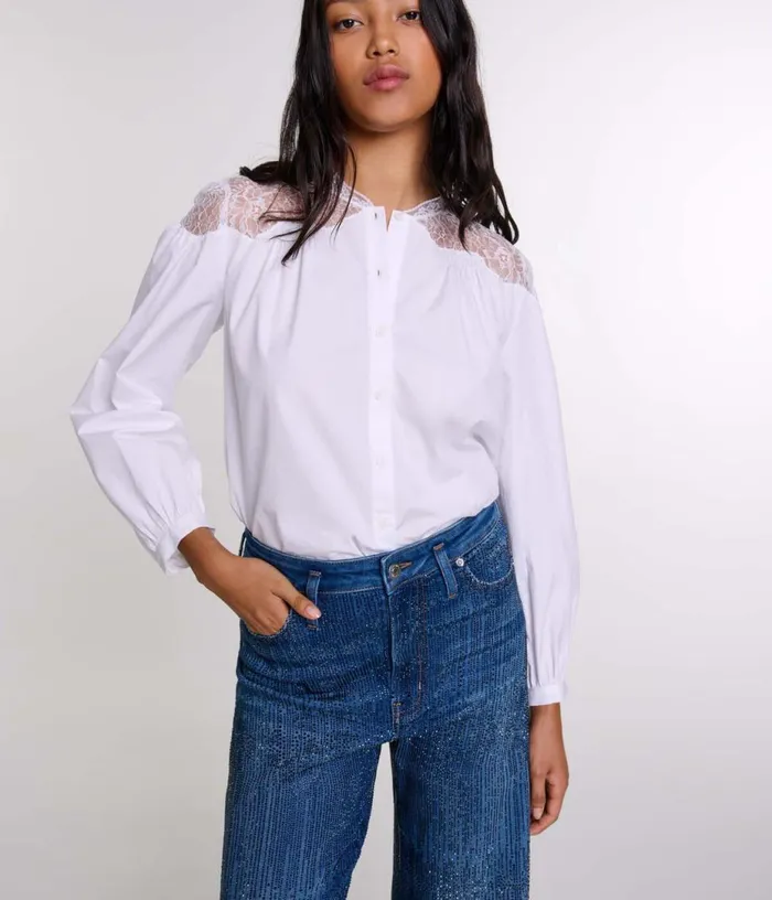 Maje Lace Shirt Women Tops and Shirts