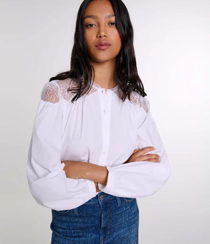 Maje Lace Shirt Women Tops and Shirts