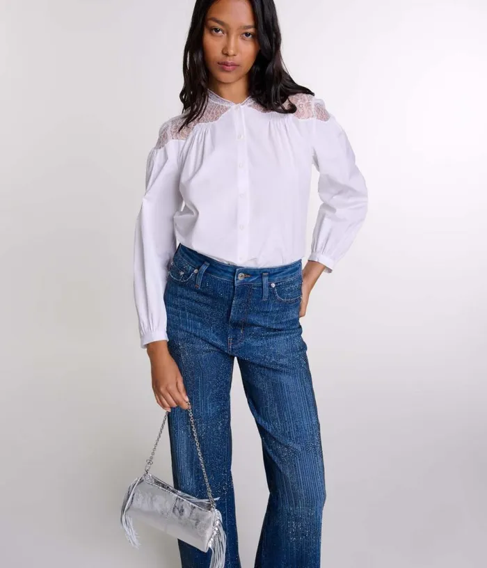 Maje Lace Shirt Women Tops and Shirts