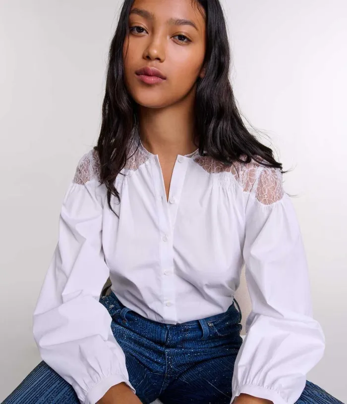 Maje Lace Shirt Women Tops and Shirts