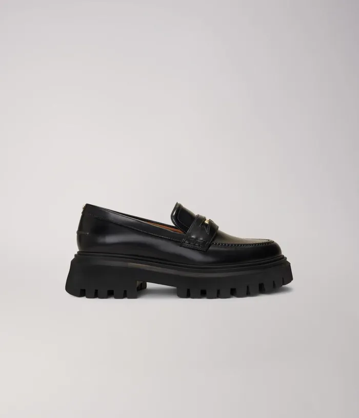 Maje Leather Platform Loafers Women Loafers and Mules