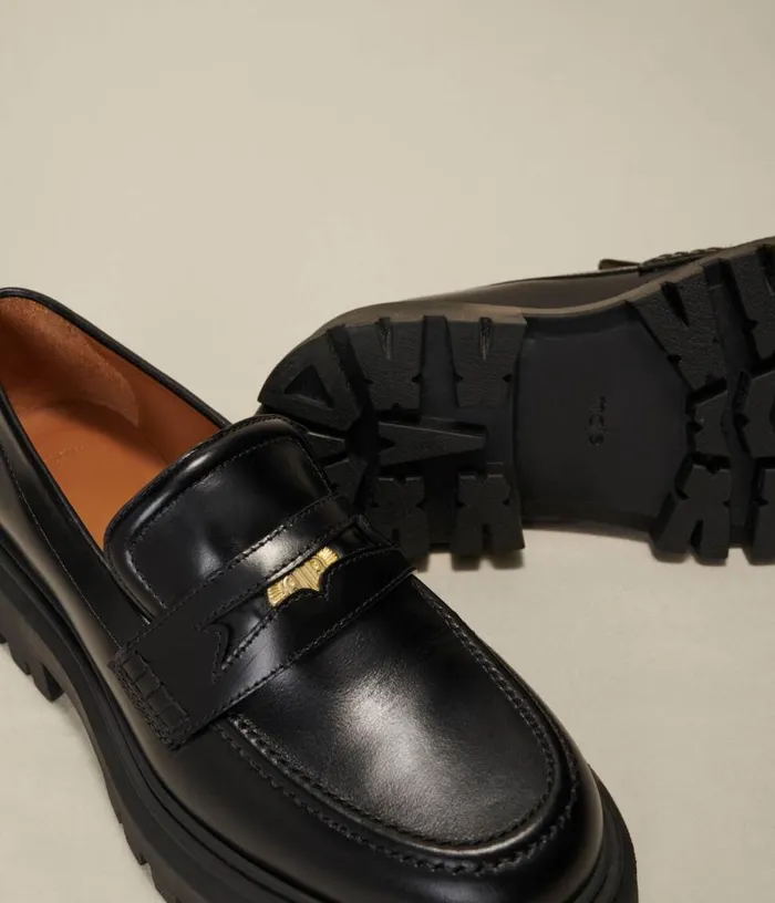 Maje Leather Platform Loafers Women Loafers and Mules