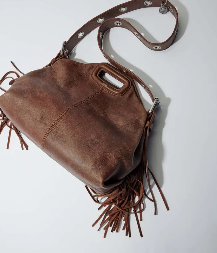 Maje Miss M Bag In Vintage Leather Women Shoulder Bags