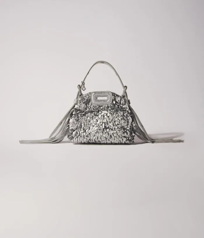 Maje Miss M Nano Bag With Silver Sequins Women Mini Bags