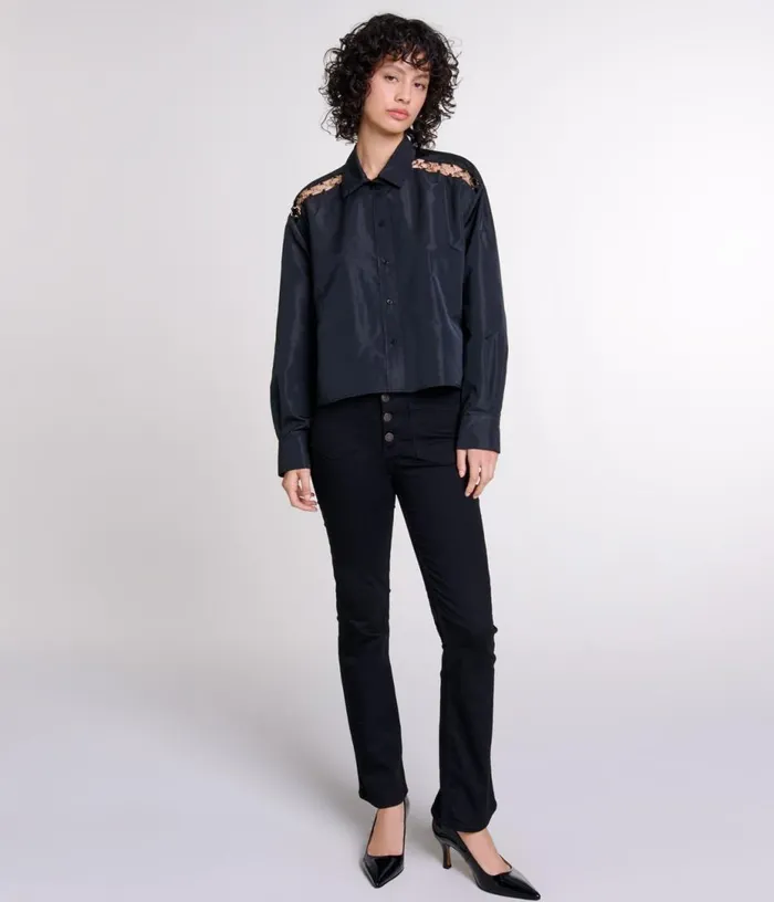 Maje Openwork Shirt Women Tops and Shirts