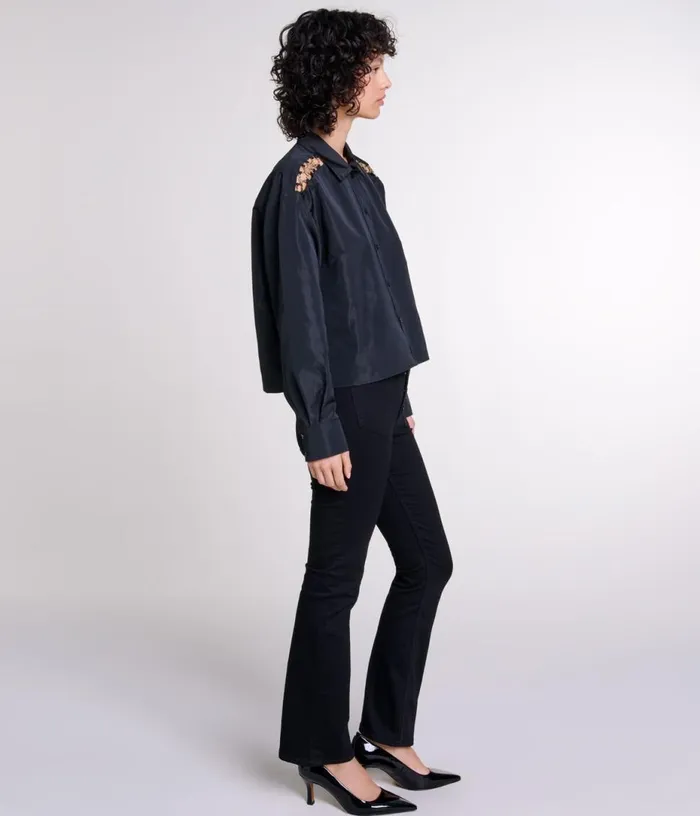 Maje Openwork Shirt Women Tops and Shirts