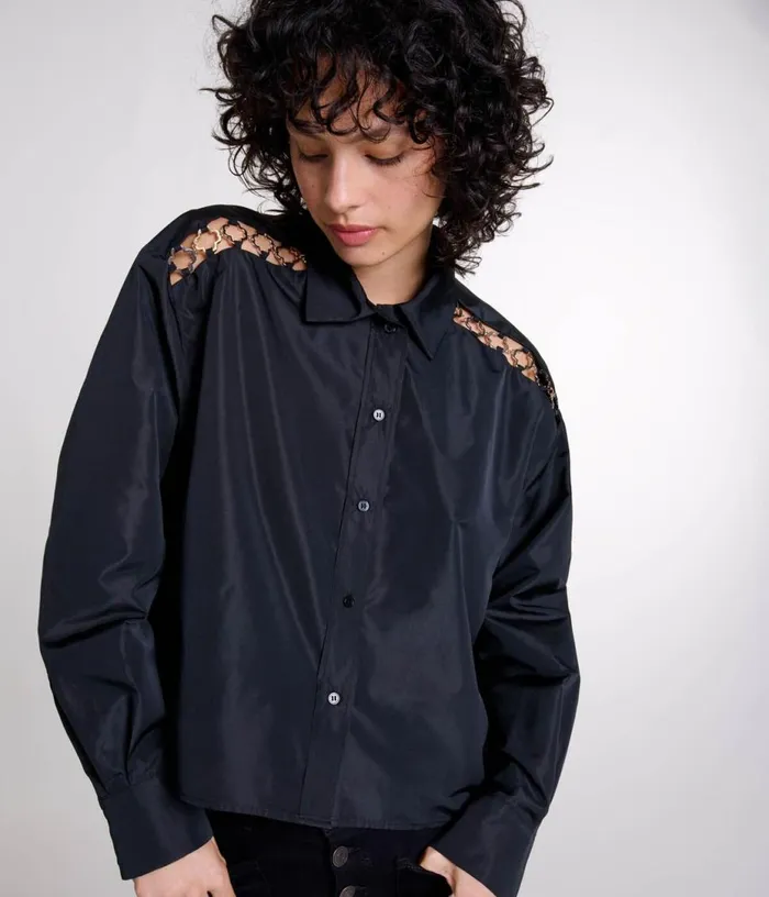 Maje Openwork Shirt Women Tops and Shirts