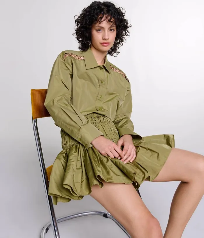 Maje Openwork Shirt Women Tops and Shirts