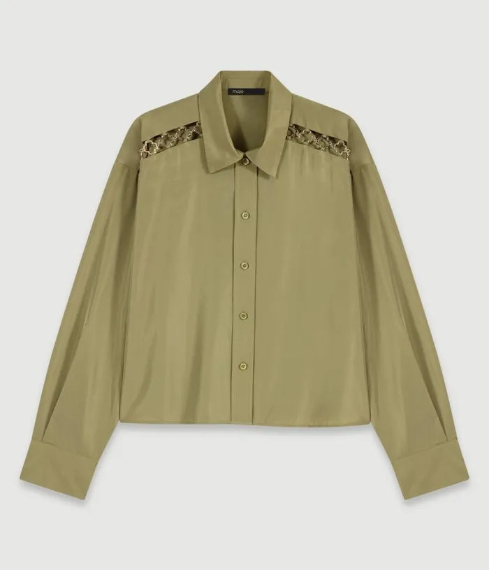 Maje Openwork Shirt Women Tops and Shirts
