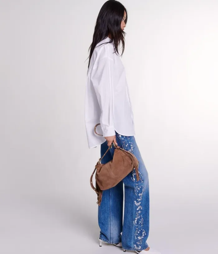 Maje Oversized Poplin Shirt Women Tops and Shirts