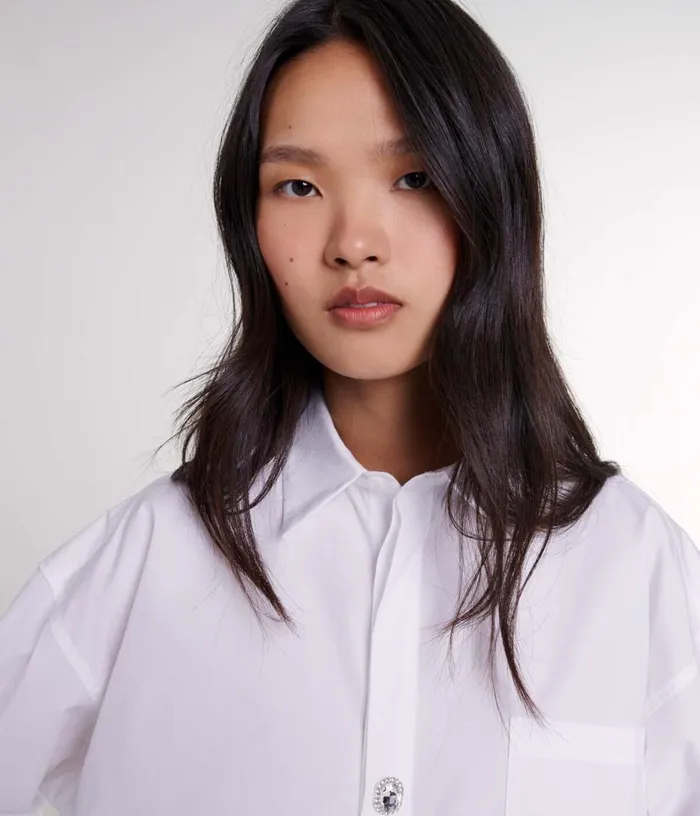Maje Oversized Poplin Shirt Women Tops and Shirts
