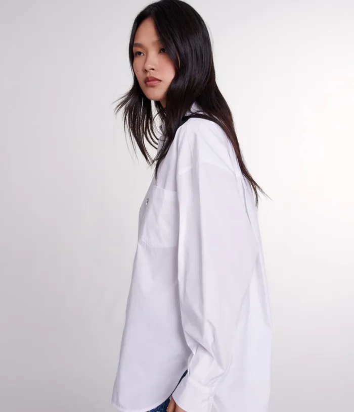 Maje Oversized Poplin Shirt Women Tops and Shirts