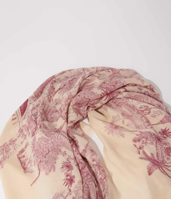 Maje Patterned Cashmere Blend Scarf Women Scarves and Ponchos