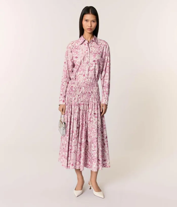 Maje Printed Maxi Skirt Women Skirts and Shorts