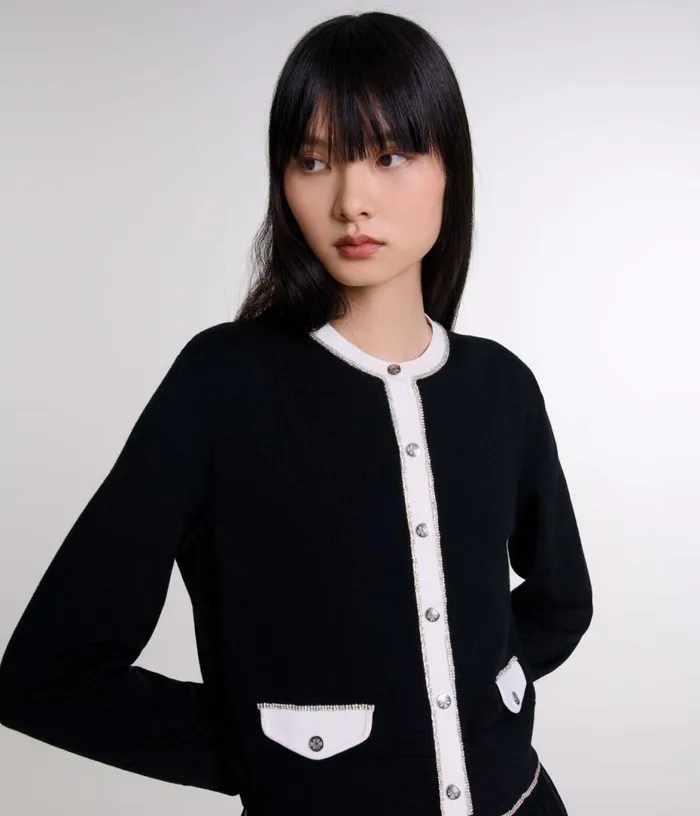 Maje Rhinestone Cardigan Women Sweaters and Cardigans