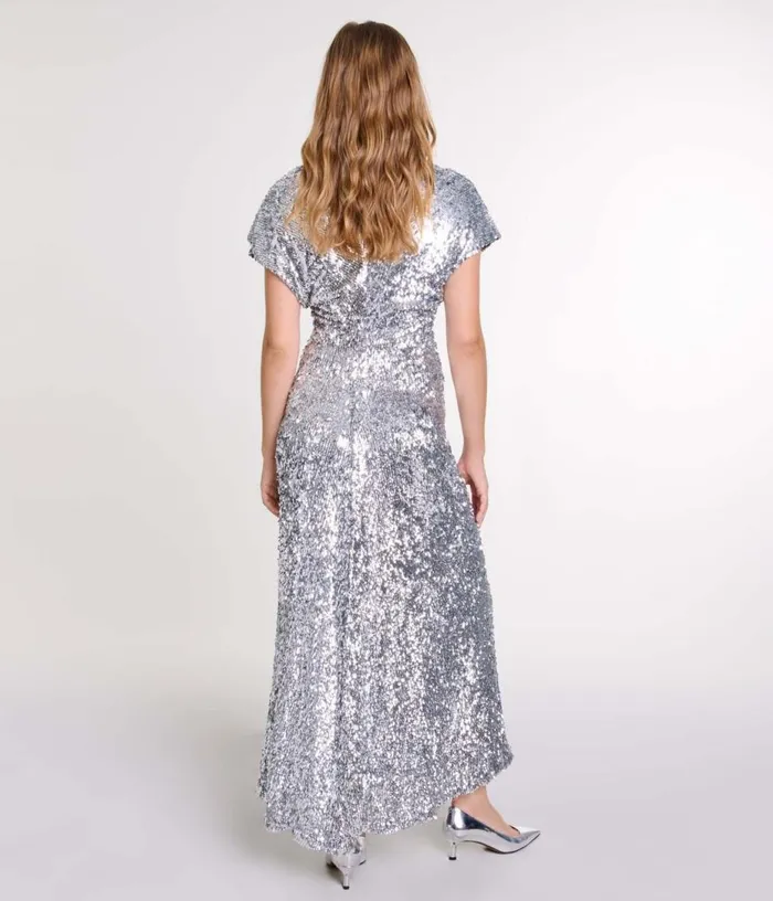 Maje Sequin Maxi Dress Women Dresses