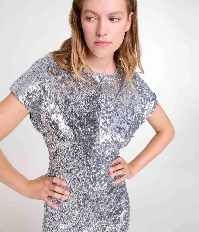Maje Sequin Maxi Dress Women Dresses