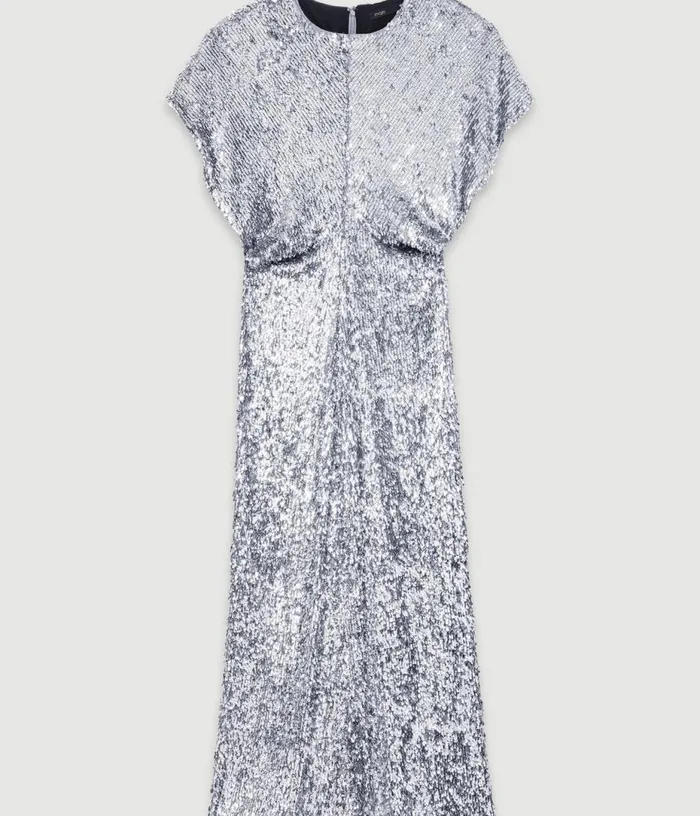 Maje Sequin Maxi Dress Women Dresses