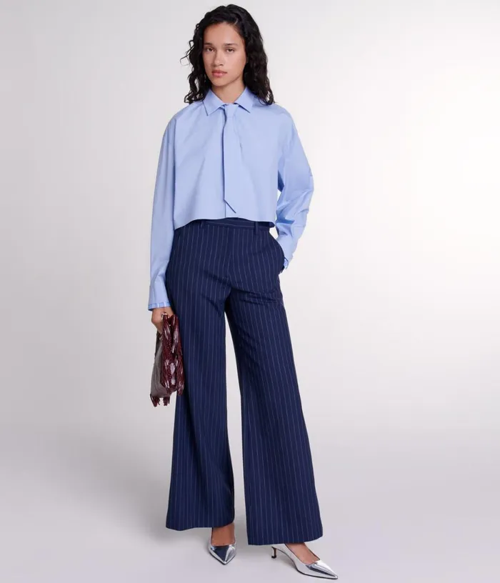 Maje Shirt With Removable Tie Women Tops and Shirts