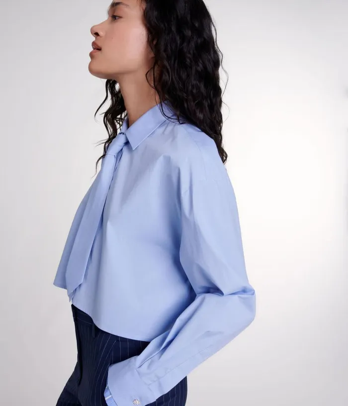Maje Shirt With Removable Tie Women Tops and Shirts