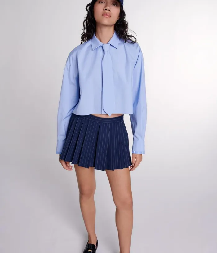 Maje Shirt With Removable Tie Women Tops and Shirts