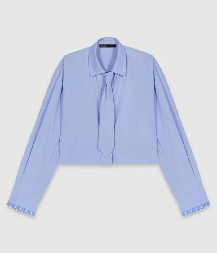 Maje Shirt With Removable Tie Women Tops and Shirts