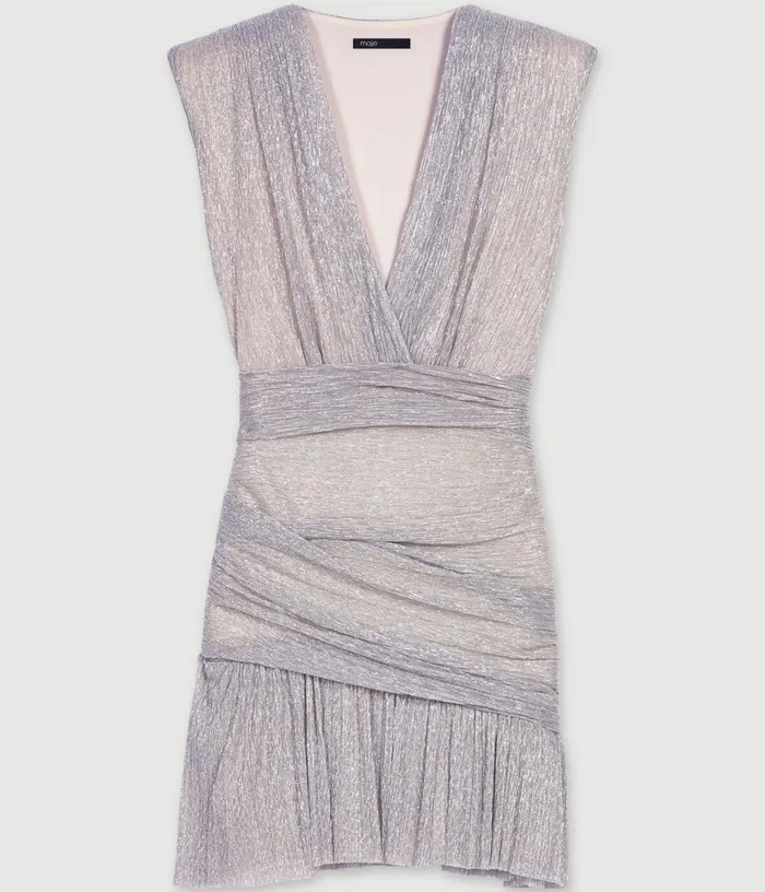 Maje Short Metallic Dress Women Dresses