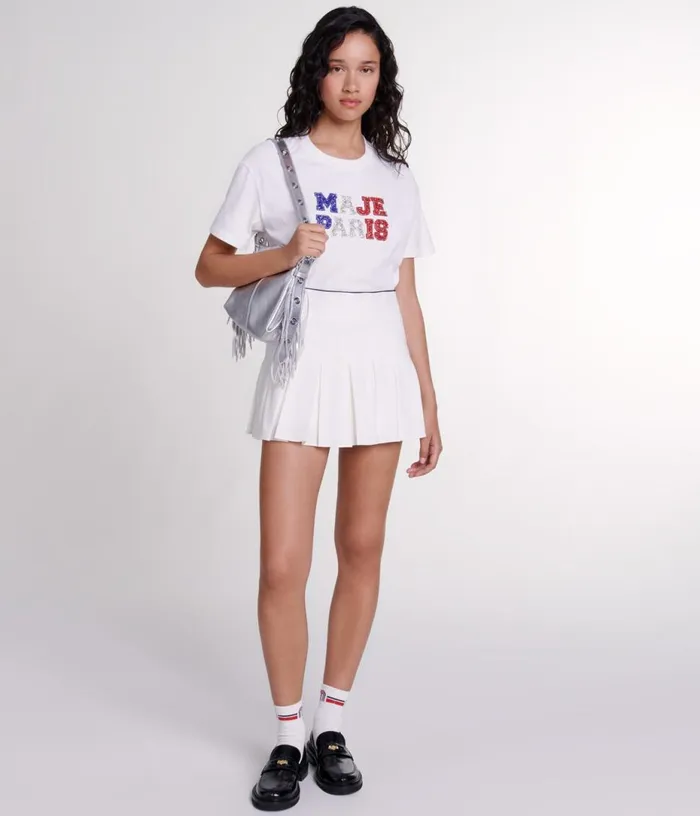 Maje Short Pleated Skort Women Skirts and Shorts