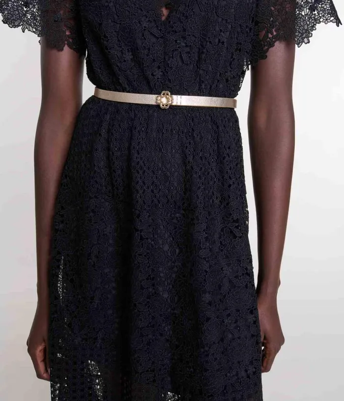 Maje Slim Belt With Clover Buckle Women Belts
