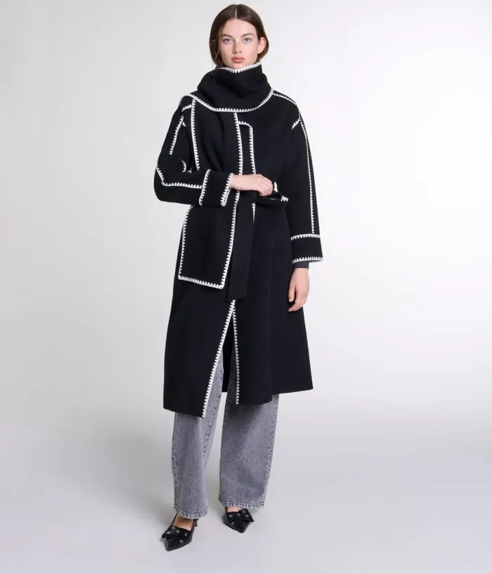 Maje Twotone Doublefaced Coat Women Coats