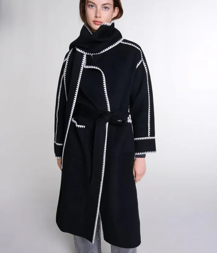 Maje Twotone Doublefaced Coat Women Coats